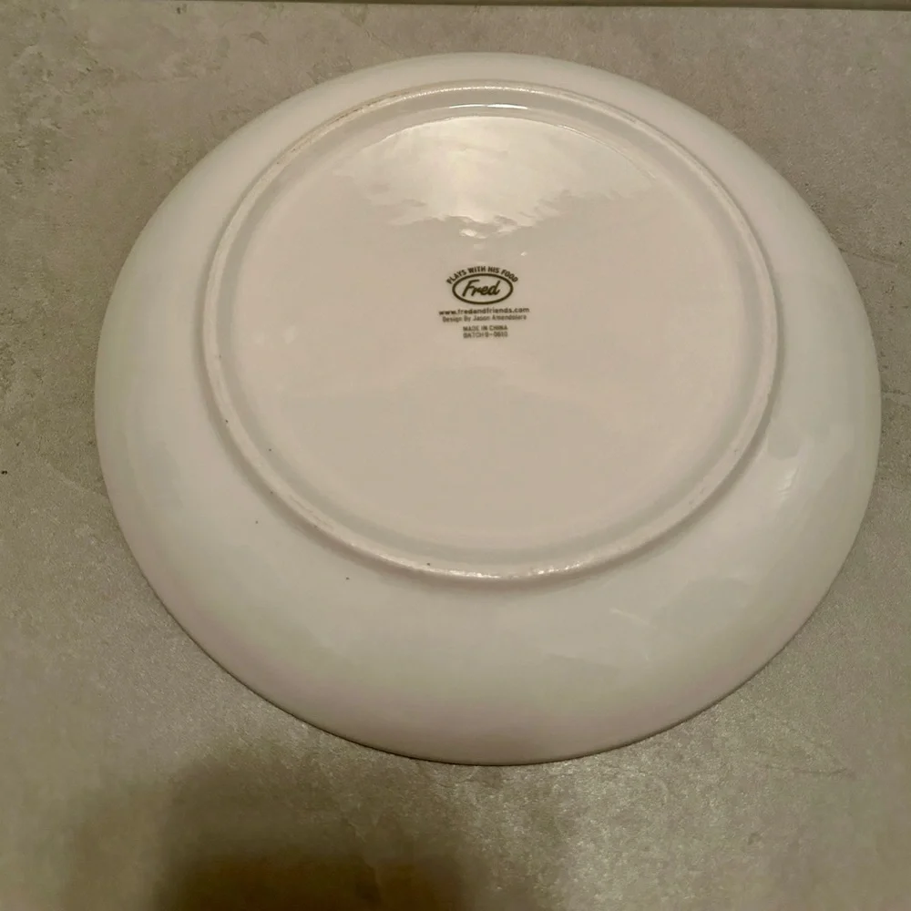 FRED Plays With His Food Plate FOOD FACE Ceramic Plate Funny Plate